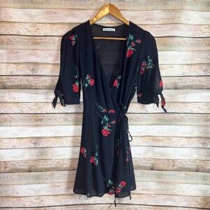 Reformation Black Floral Mini Dress